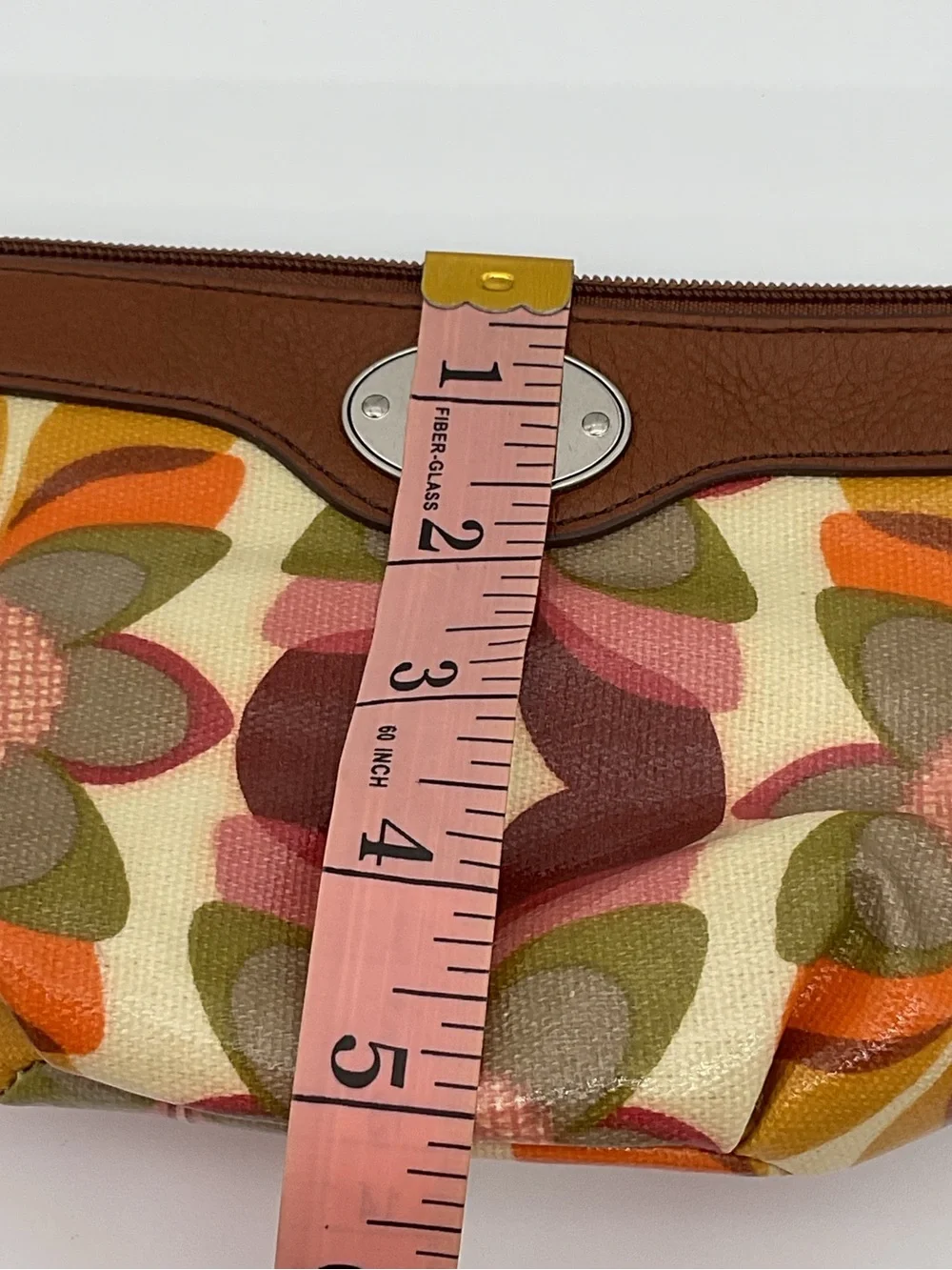 Fossil Key-Per Retro Floral Coated Canvas Cosmetic Pouch